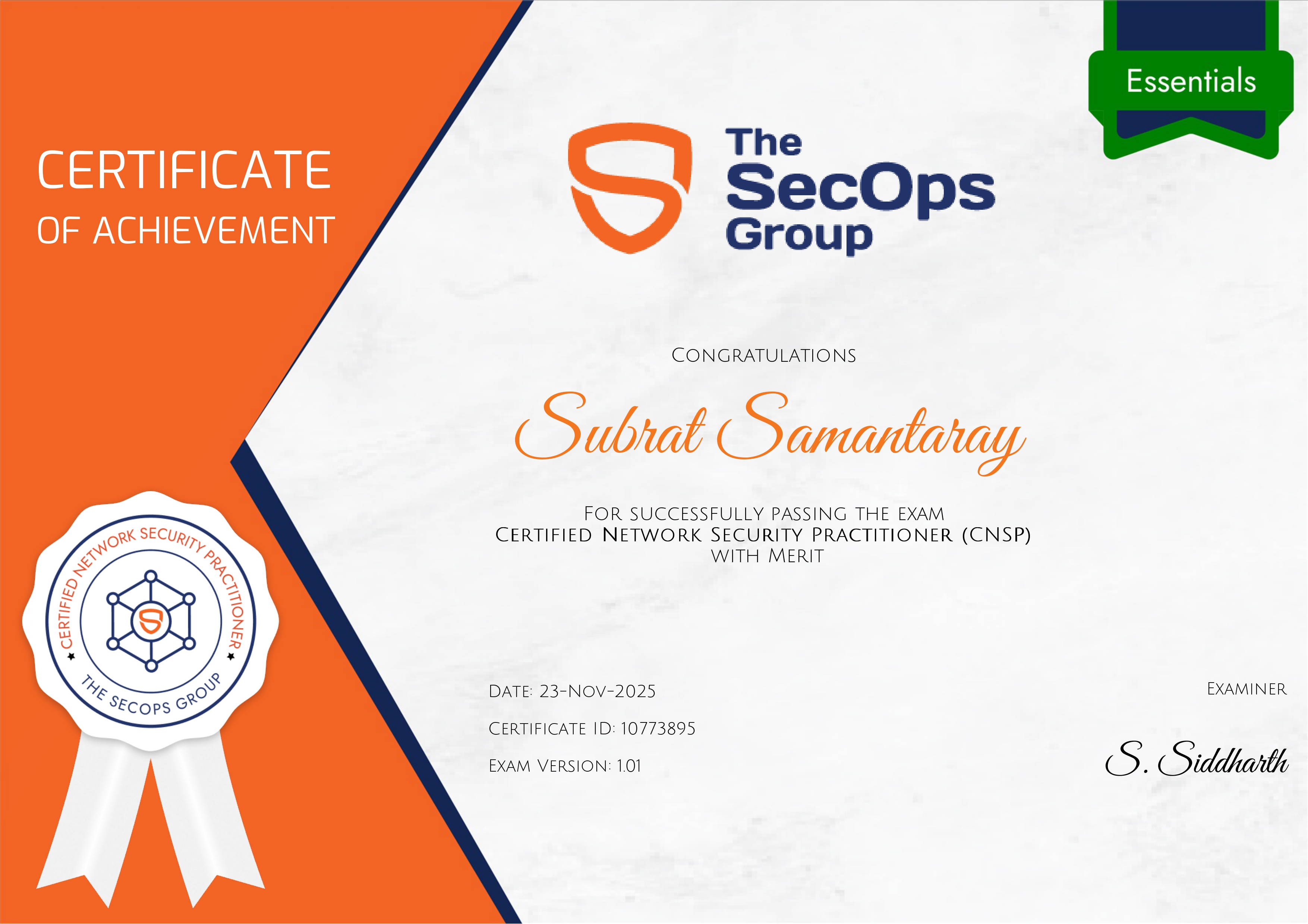 Certified Network Security Professional Certificate